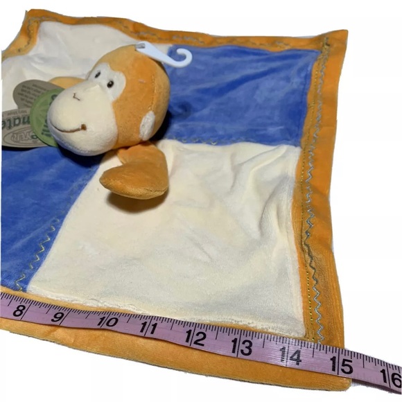 Monkey Lovey Baby Security Blanket Organic 15”x15” - Picture 12 of 12